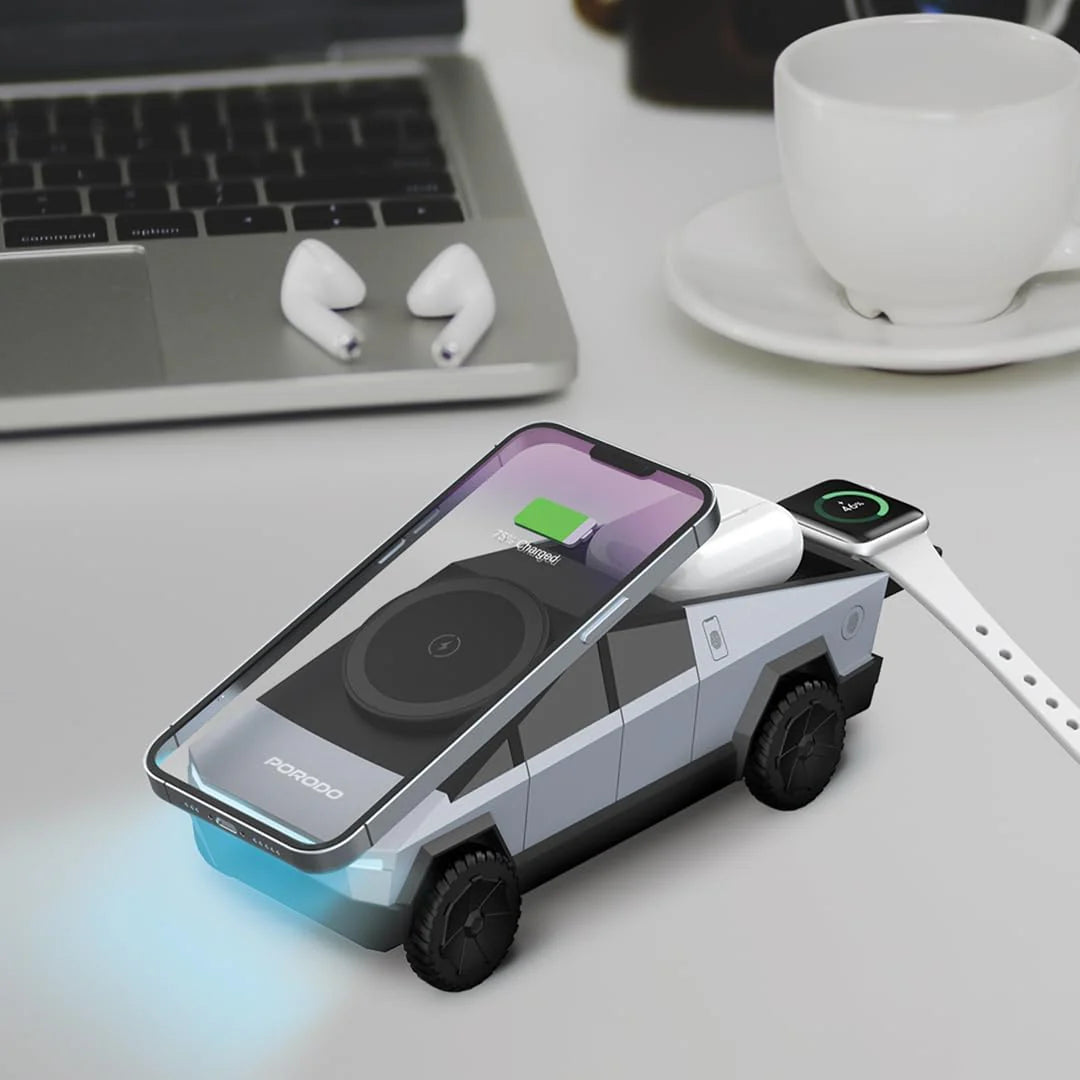 Porodo Cyber Truck 3-in-1 Wireless Charging Station