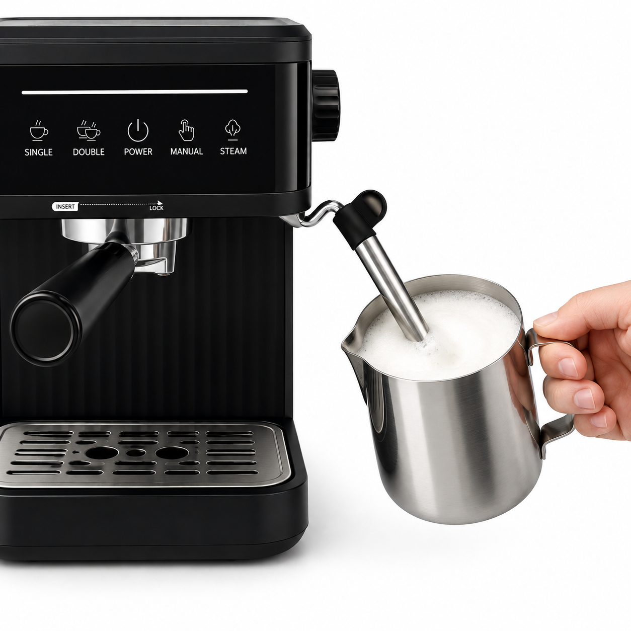 20 Bar Espresso Coffee Machine with Milk Frother – Professional Cappuccino & Latte Maker for Home & Office